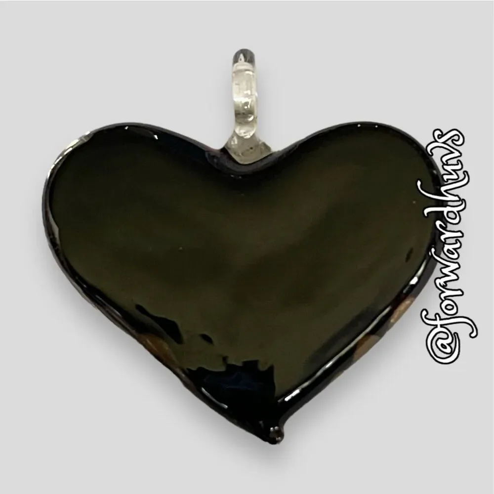Hand Crafted Glass Heart Pendant without Chain